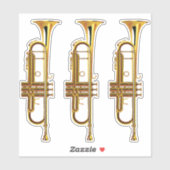 Drei Messing-Trumps Aufkleber (Blatt)