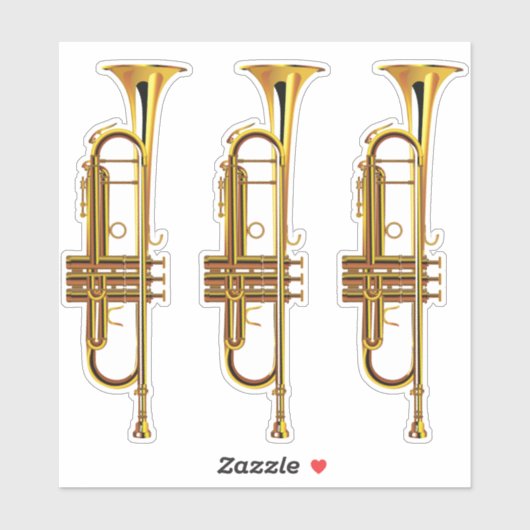 Drei Messing-Trumps Aufkleber (Blatt)