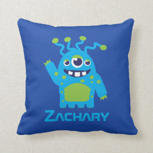 Drei mit Augen Alien Blau & Grün Kinder heißen Kis Kissen