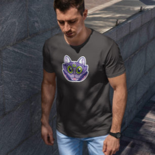 Drei Mit Augen Katze T-Shirt