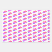 Drei miteinander verbundene Herzmuster über Weiß Geschenkpapier Set (Vorderseite 3)