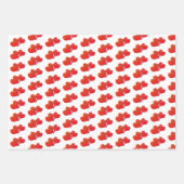 Drei miteinander verbundene Herzmuster über Weiß Geschenkpapier Set (Vorderseite 2)