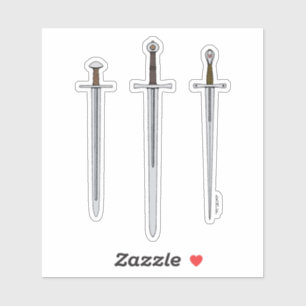 Drei mittelalterliche Schwerter 2016 Aufkleber