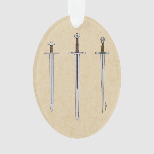 Drei mittelalterliche Schwerter 2016 Ornament (Vorderseite)