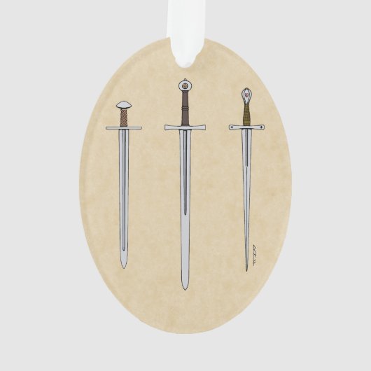 Drei mittelalterliche Schwerter 2016 Ornament (Rückseite)