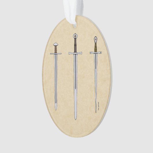 Drei mittelalterliche Schwerter 2016 Ornament (Vorderseite)