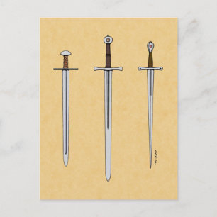 Drei mittelalterliche Schwerter 2016 Postkarte