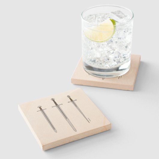 Drei mittelalterliche Schwerter 2016 Steinuntersetzer (Seitenansicht)