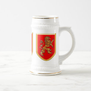 Drei mittelalterliches Löwe-Schild Bierglas