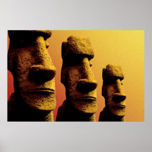 Drei Moai-Poster Poster