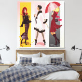 Drei Modemodelle 2 überzogene Canvas Leinwanddruck (Insitu (Schlafzimmer))