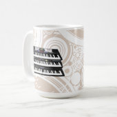 Drei moderne Tastaturen: Synthesizer: Kaffee-Tasse Kaffeetasse (Vorderseite Links)
