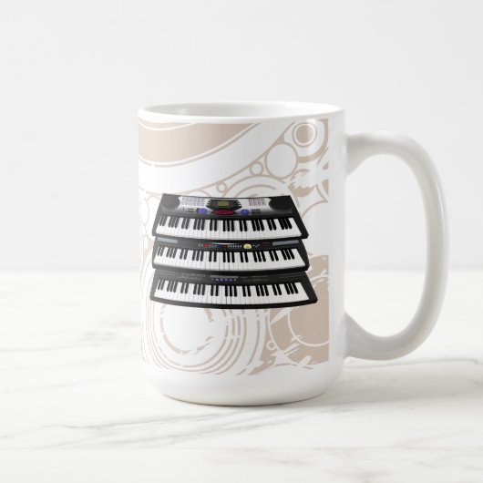 Drei moderne Tastaturen: Synthesizer: Kaffee-Tasse Kaffeetasse (Rechts)