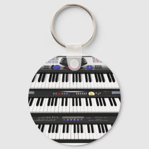 Drei moderne Tastaturen: Synthesizer: Schlüsselanhänger