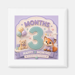 Drei Monate der Entdeckung – Kleiner Babymilestone Magnet