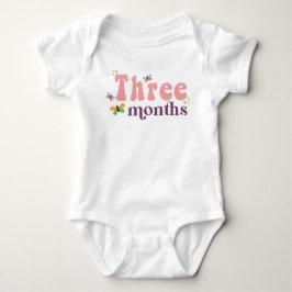 Drei Monate Meilenstein Pink Baby Bodysuit Strampler