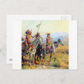 drei montierte Amerikanische Ureinwohner Postkarte (Vorne/Hinten)