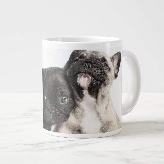 Drei Mops Welpen Jumbo-Tasse (Vorderseite Rechts)