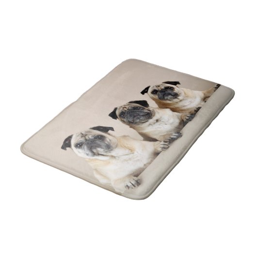 Drei Möpsen Badematte (Schrägansicht)