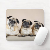 Drei Möpsen nacheinander Mousepad (Mit Mouse)