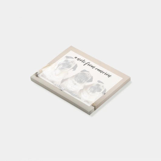 Drei Möpsen Post-it Klebezettel (angewinkelt)