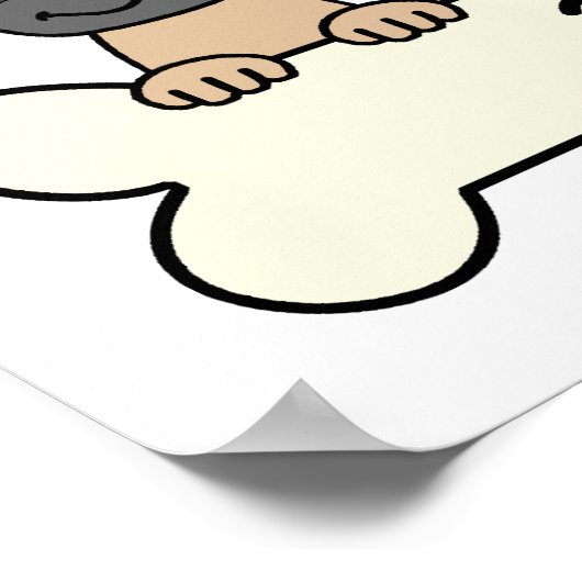 Drei Möpsen Poster (Ecke)