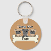 Drei Möpsen Schlüsselanhänger (Vorderseite)