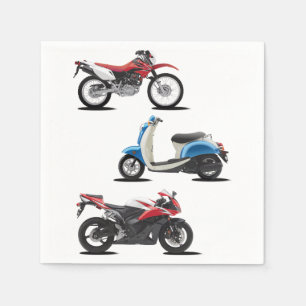 Drei Motorrad-Papierservietten Serviette