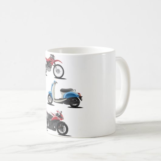 Drei Motorrad-Tasse Kaffeetasse (VorderseiteRechts)
