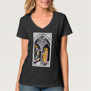 Drei Münzen oder Pentagramme Vintager Tarot-Fahrer T-Shirt
