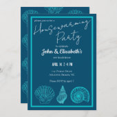 Drei Muschel Beach Housewarming Party Einladung (Vorne/Hinten)