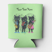 Drei musikalische Black Cat Bright Kleidung Noten Dosenkühler (Vorderseite)