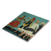 Drei Musiker und eine Tänzerin, Tanjore, Tamil Fliese (Seite)