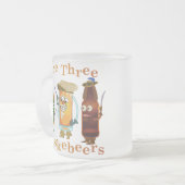Drei Muskebeers lustiges Bier-Wortspiel Mattglastasse (Vorderseite Links)