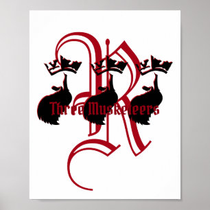 Drei Musketiere mit Knight Initial Poster