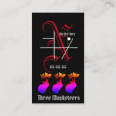 Drei Musketiere mit Knight Initial Visitenkarte (Rückseite)