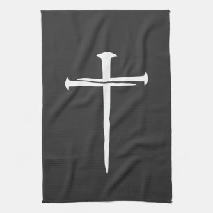 Drei Nägel Christliches Weißkreuz Geschirrtuch