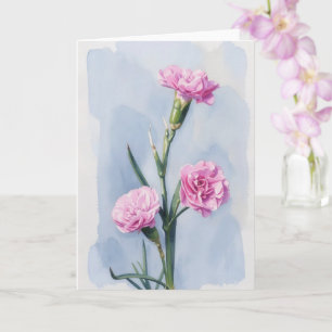 Drei Nelken Florale Kunst Notizkarte Karte