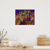 drei Neonzebras Poster (Küche)