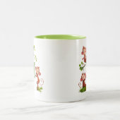 Drei Niedliche Affen und grüne Monogramm-Tasse Zweifarbige Tasse (Mittel)