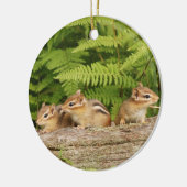 Drei niedliche BabyChipmunks Keramikornament (Links)