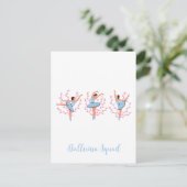 Drei Niedliche Ballerinas Postkarte (Stehend Vorderseite)