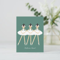 Drei Niedliche Ballerinas, weiße Kleider
