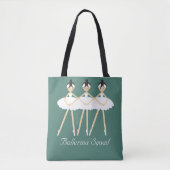 Drei Niedliche Ballerinas, weiße Kleider Tasche (Vorderseite)