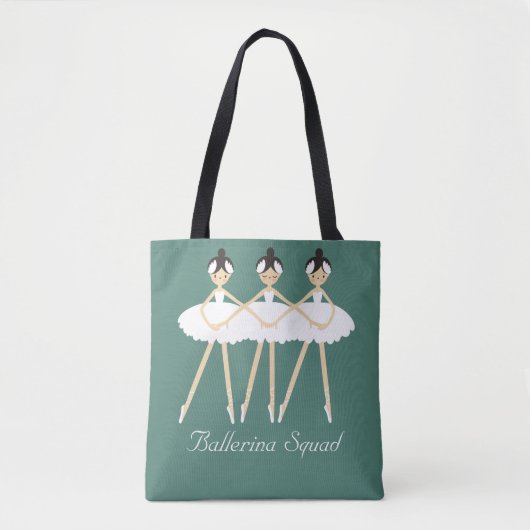 Drei Niedliche Ballerinas, weiße Kleider Tasche (Vorderseite)