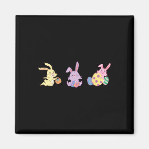 Drei Niedliche Bunnies, die Osterbyskets für Kinde Magnet
