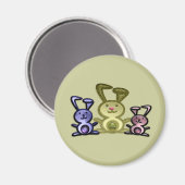 Drei Niedliche Bunnies Magnet (Vorderseite/Rückseite)