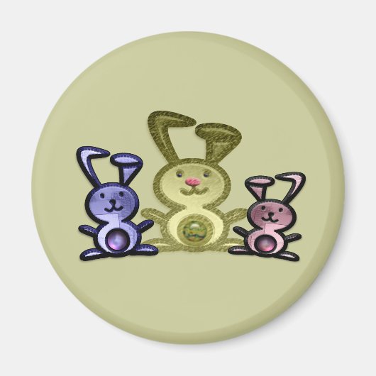 Drei Niedliche Bunnies Magnet (Vorne)