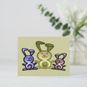 Drei Niedliche Bunnies Postkarte (Stehend Vorderseite)