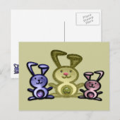 Drei Niedliche Bunnies Postkarte (Vorne/Hinten)